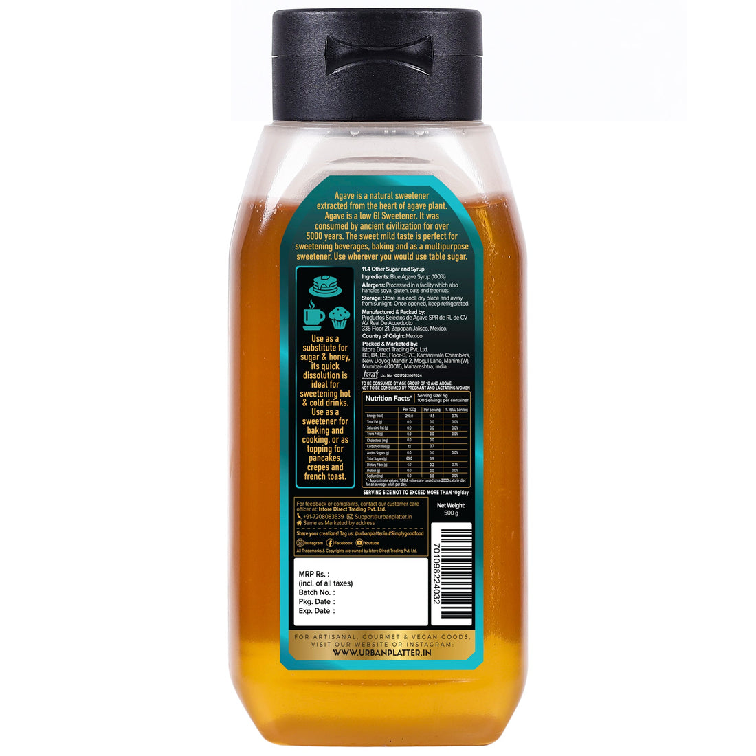 Urban Platter Mexican Blue Agave Syrup - 500 g