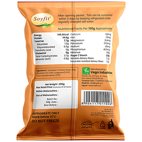 Soyfit Tofu Soya Paneer - Chilli -  200 g