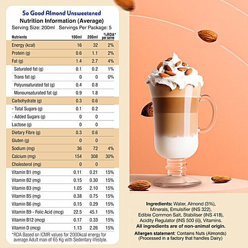 So Good Almond Beverage - Unsweetened