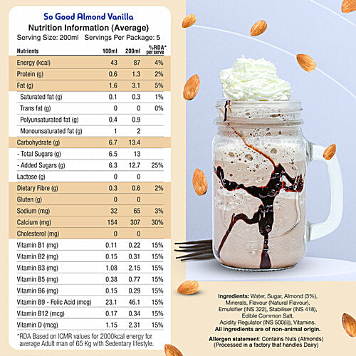So Good Almond Beverage - Vanilla