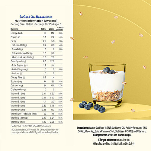 So Good Oat Beverage - Unsweetened