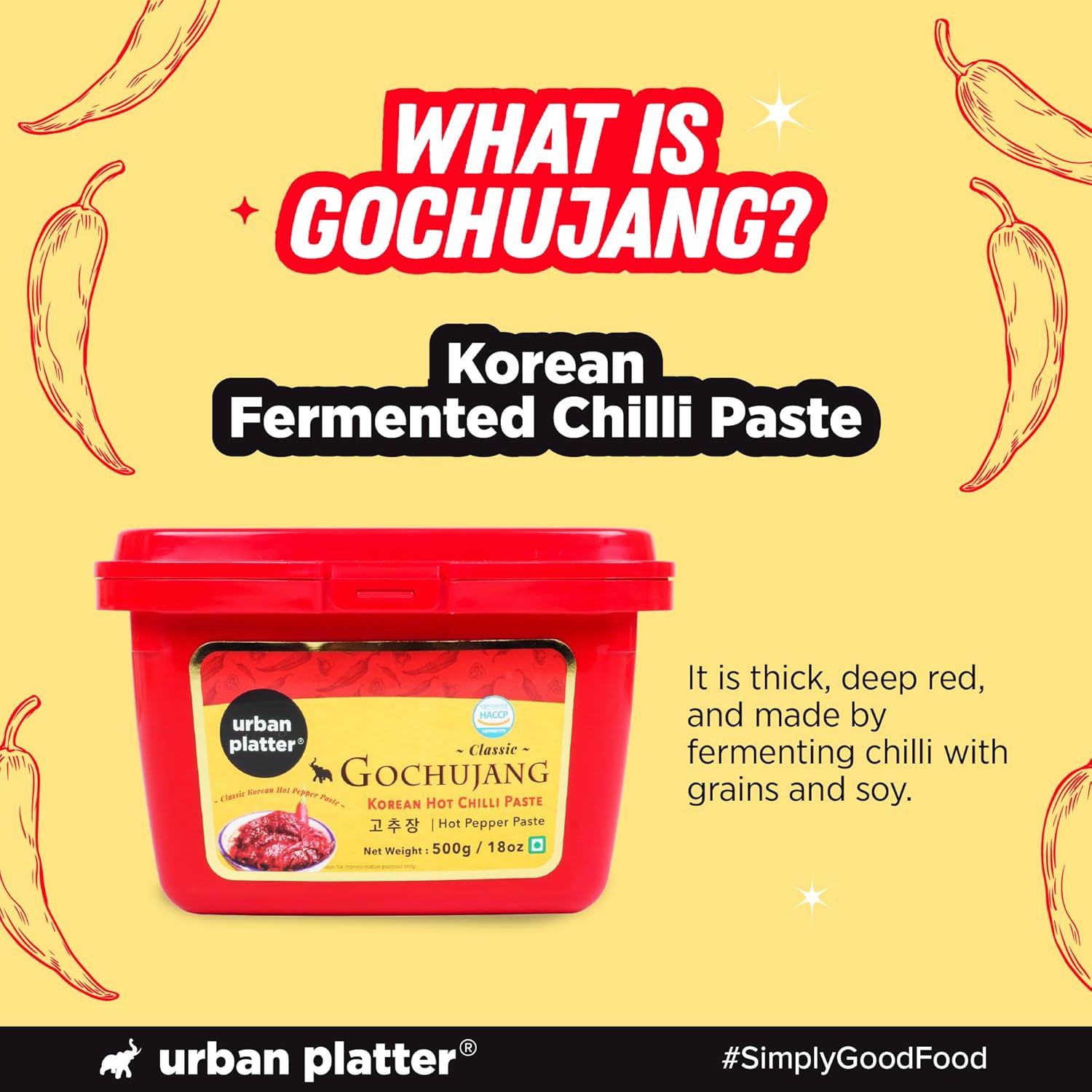 Urban Platter Korean Classic Gochujang Hot Chilli Paste - 500 g