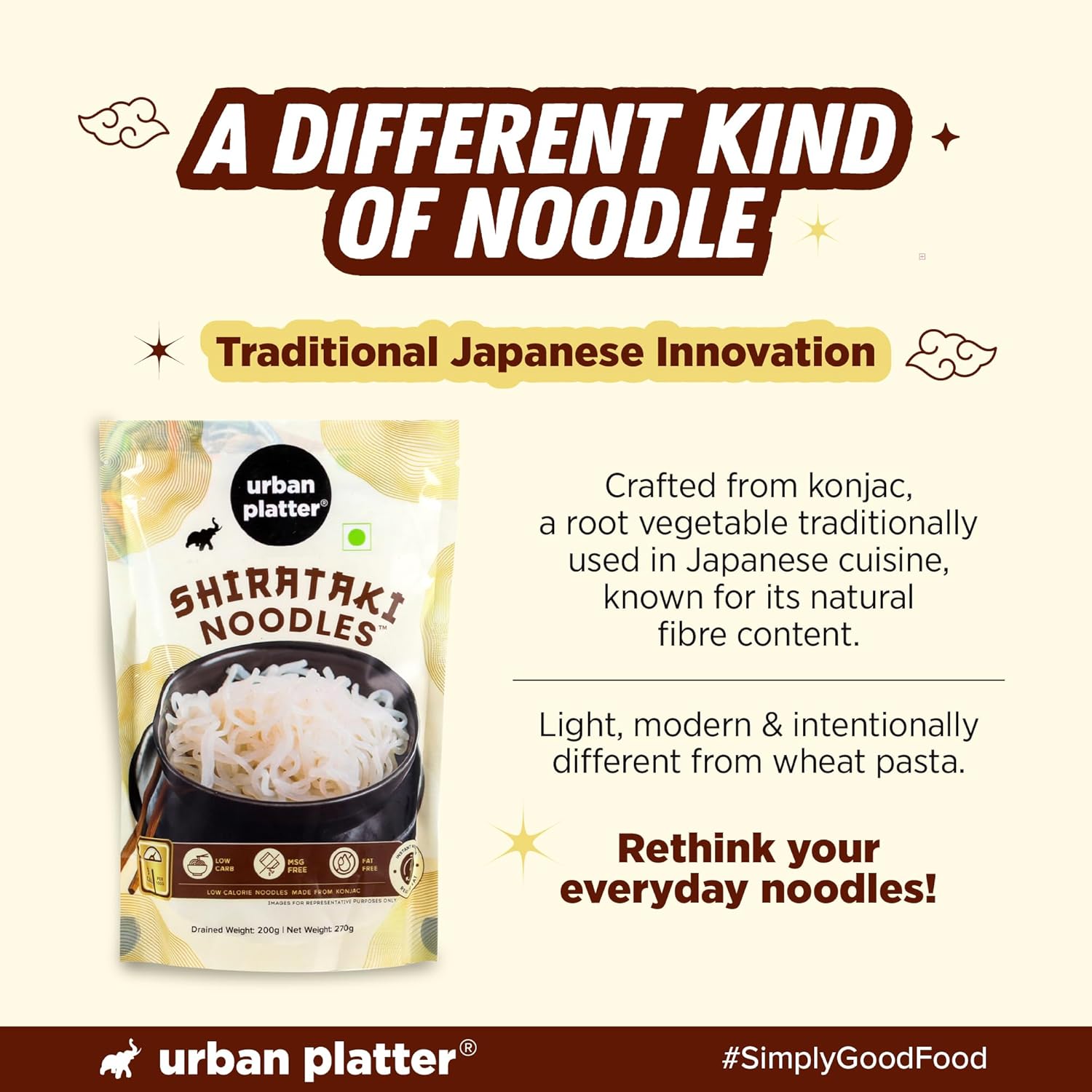 Urban Platter Shirataki Konjac Noodles - 270g