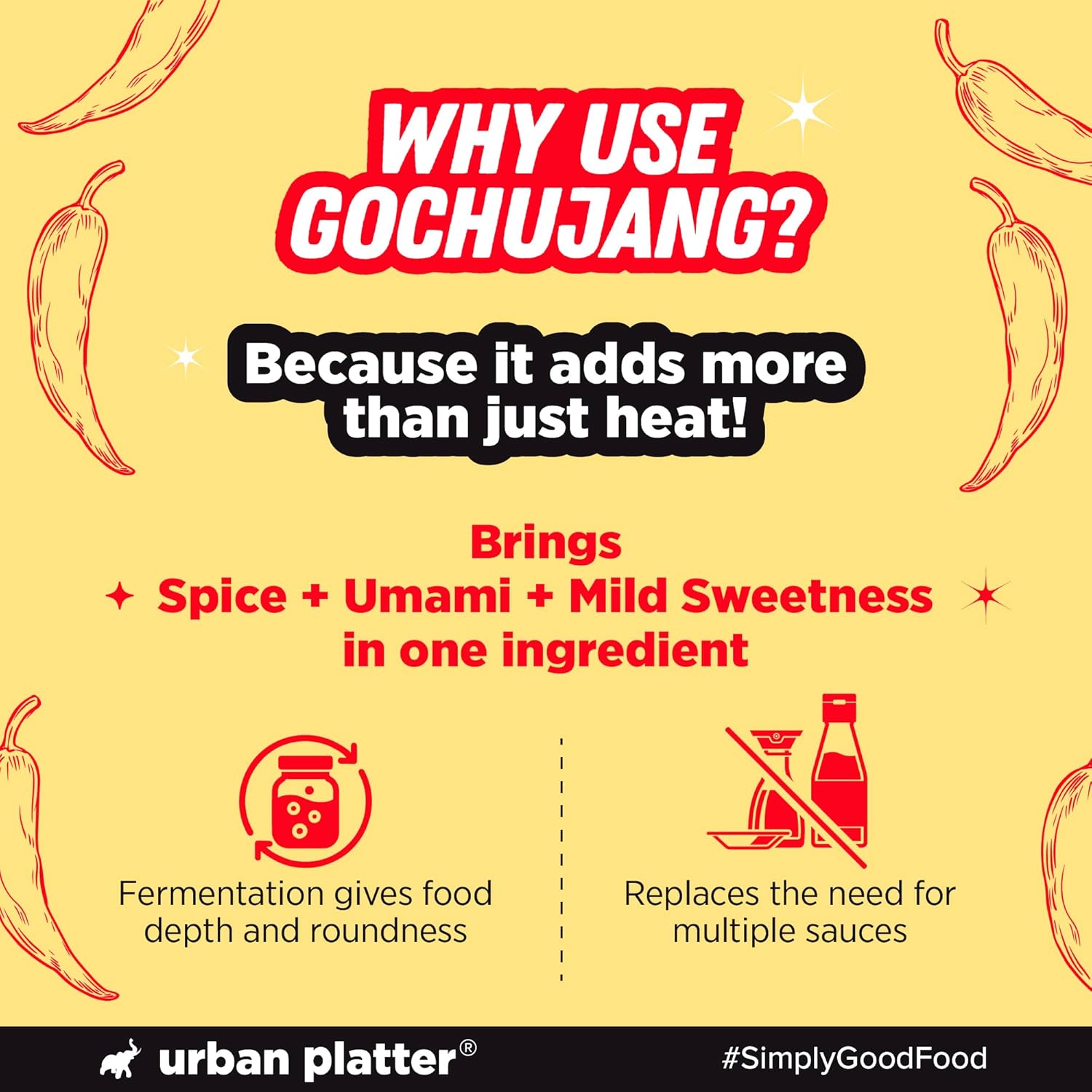 Urban Platter Korean Classic Gochujang Hot Chilli Paste - 500 g