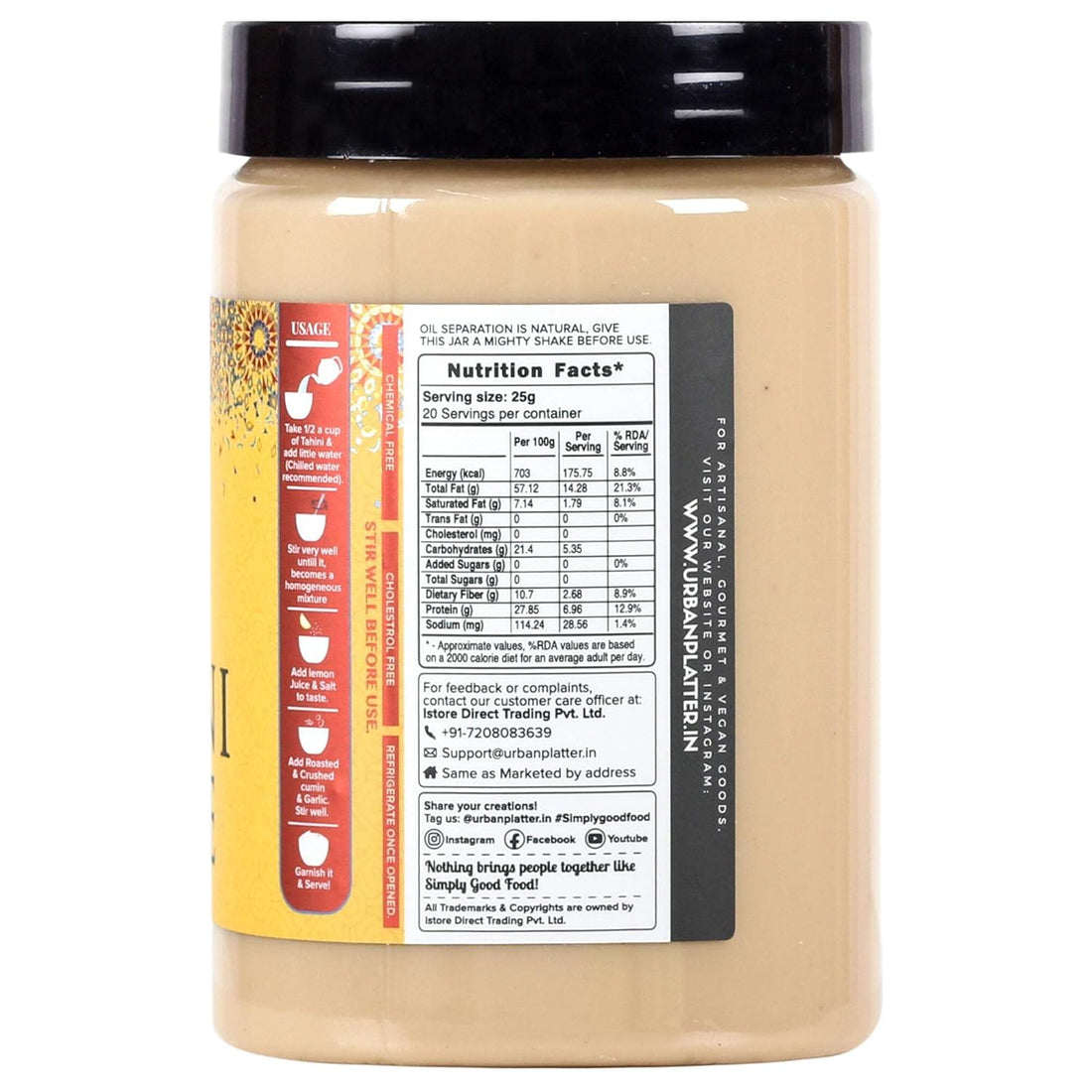 Urban Platter Tahini Paste - 500 g