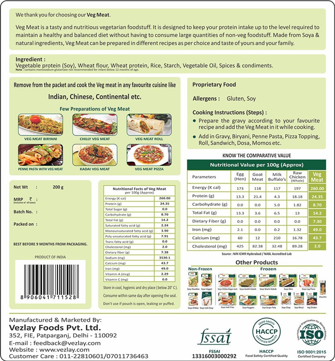 Vezlay Soya Veg Meat - 200 g