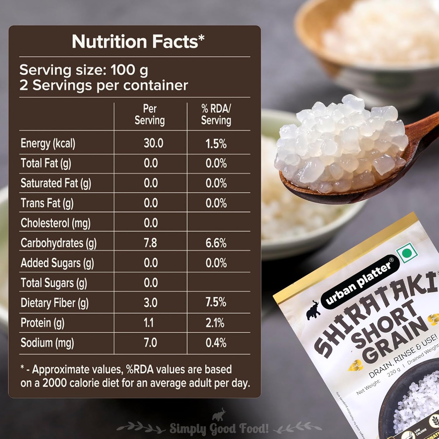 Urban Platter Shirataki Short Grain Rice - 220g