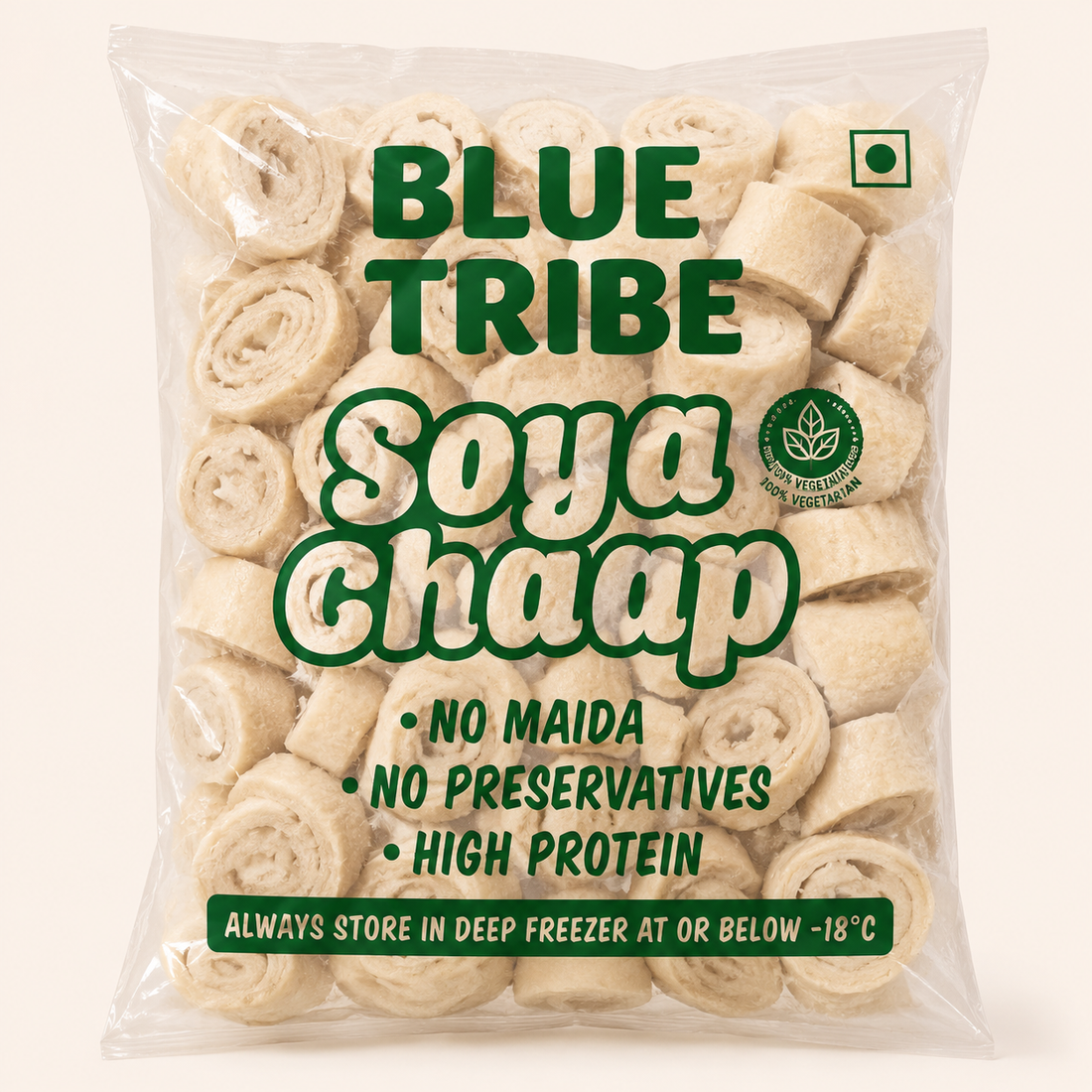 Blue Tribe No Maida Soya Chaap 1kg - Pack of 10