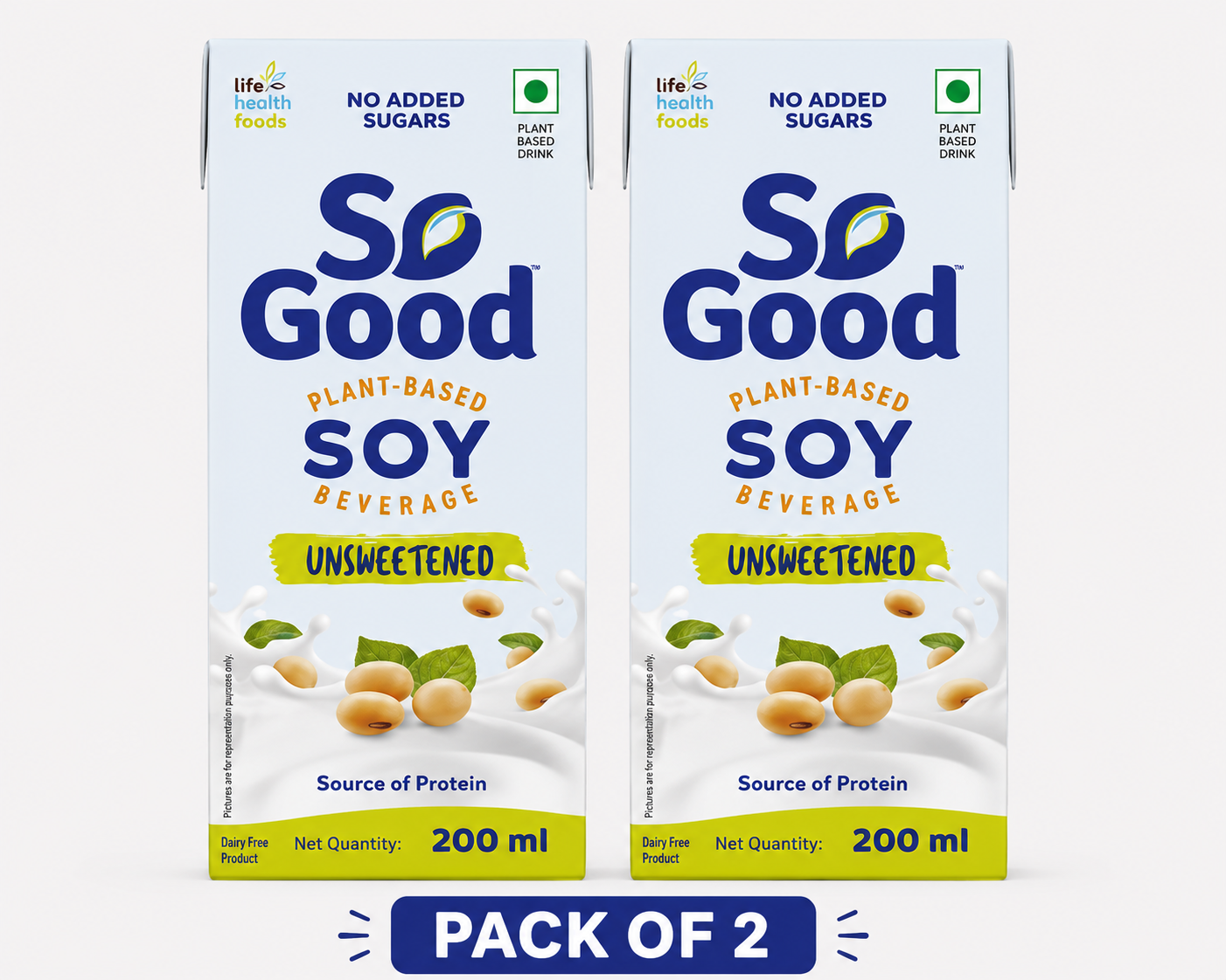 So Good Soy Beverage - Unsweetened - Pack of 2