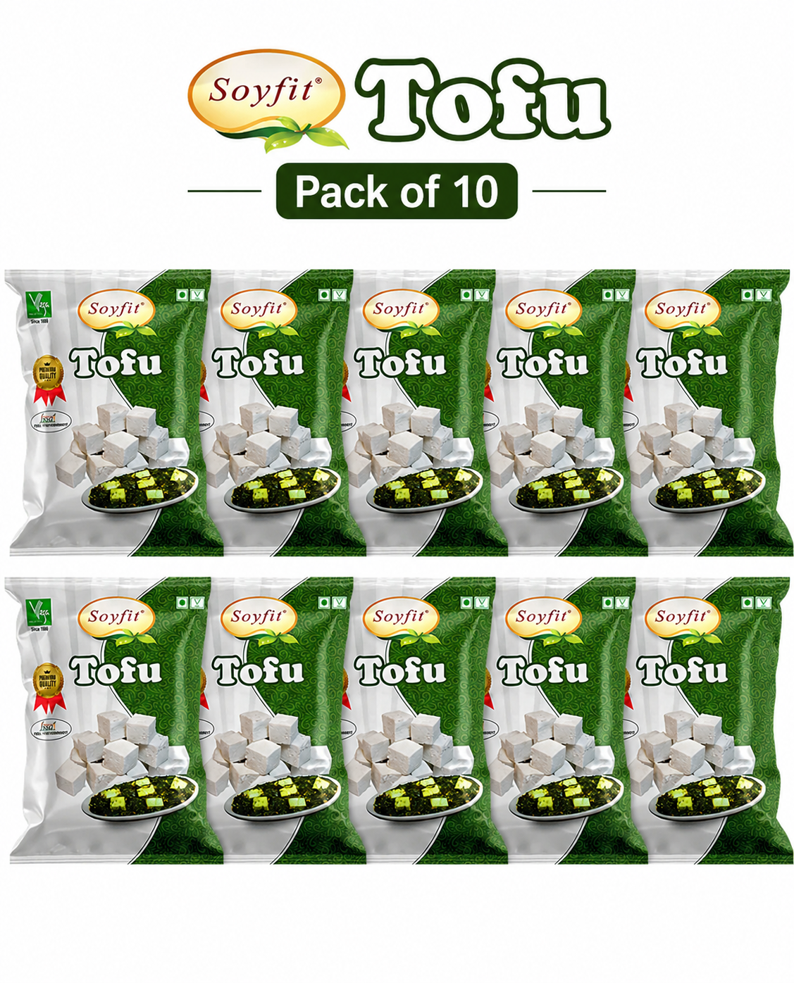 Soyfit Tofu Soya Paneer - Regular - 200 g - Pack of 10