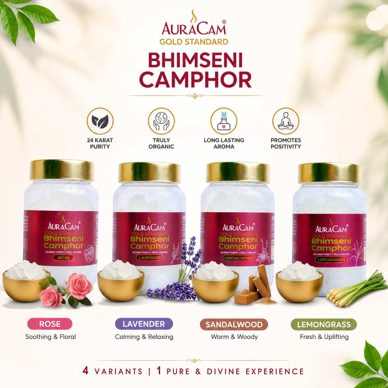 Auracam Bhimseni Camphor - 100 g