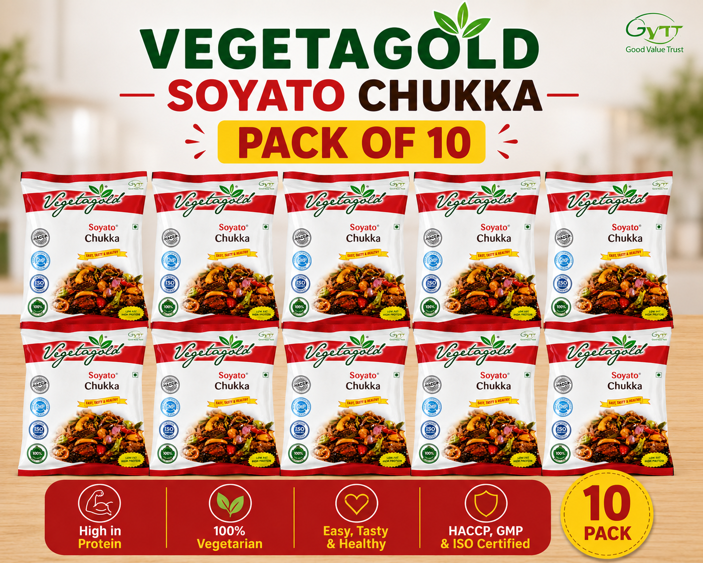 Vegetagold Soyato Chukka - 1 Kg - Pack of 10