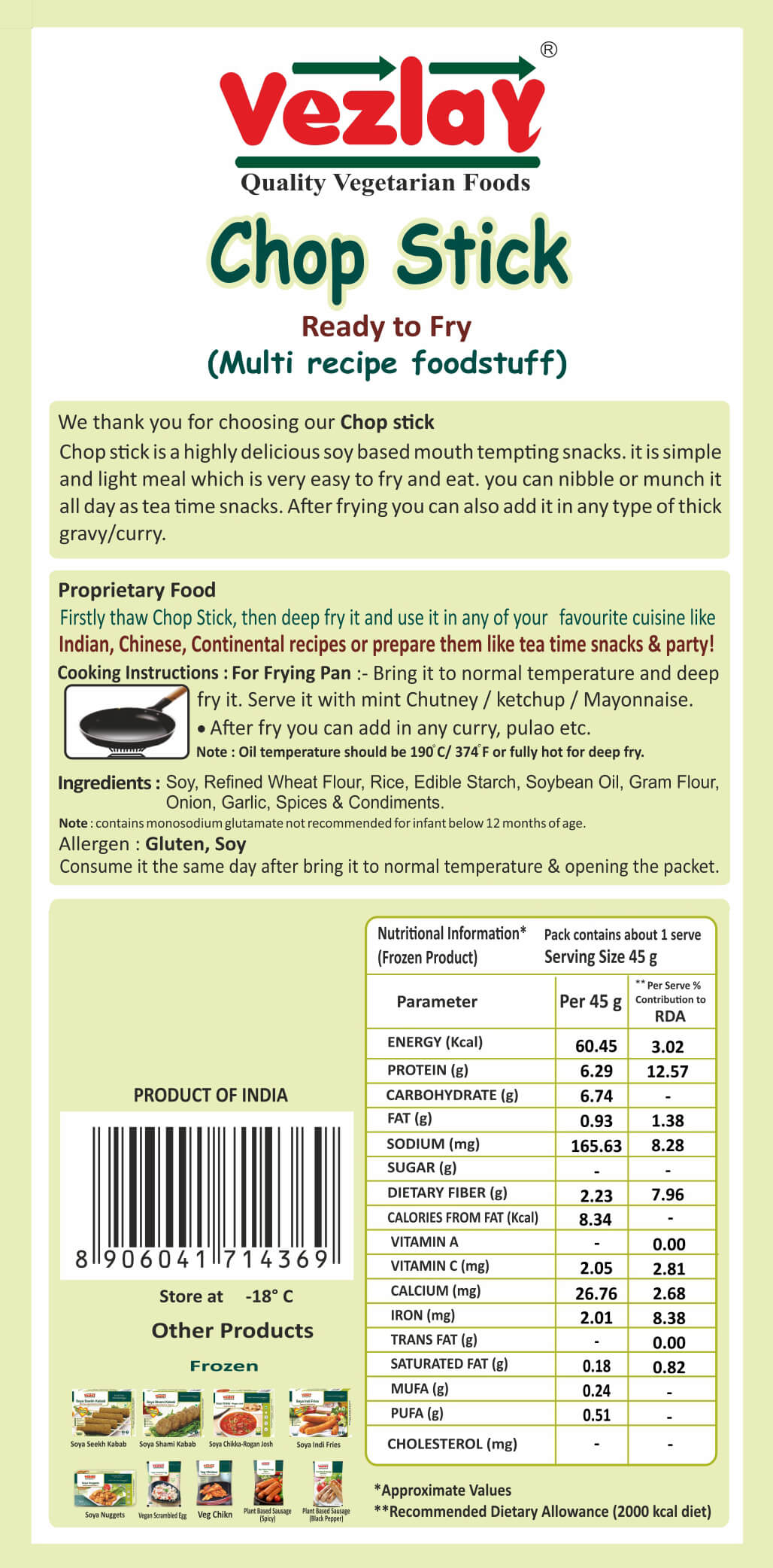 Vezlay Soya Chopstick - 1 Kg