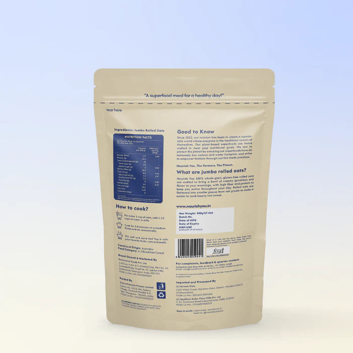 Nourish You Jumbo Rolled Oats 500g