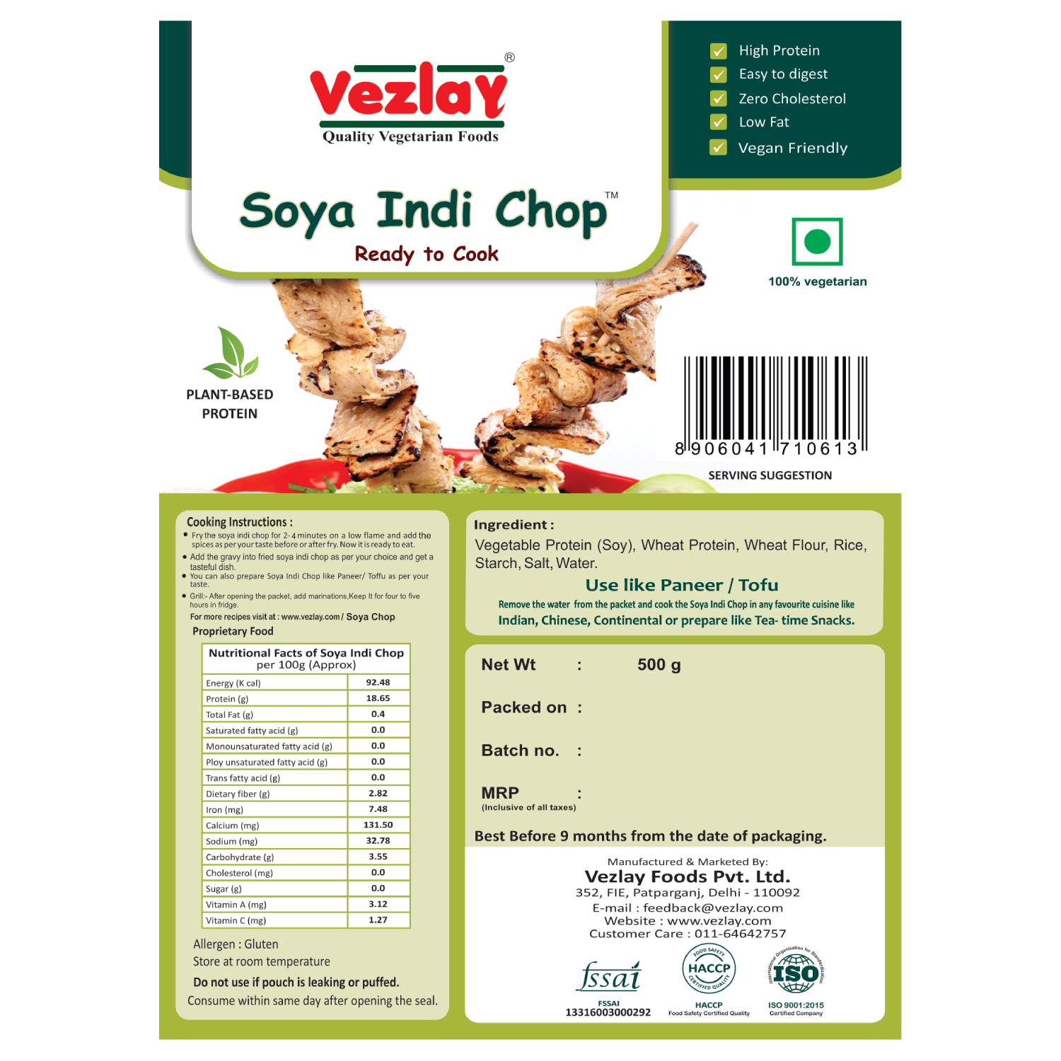 Vezlay Soya Indichop - 500 g