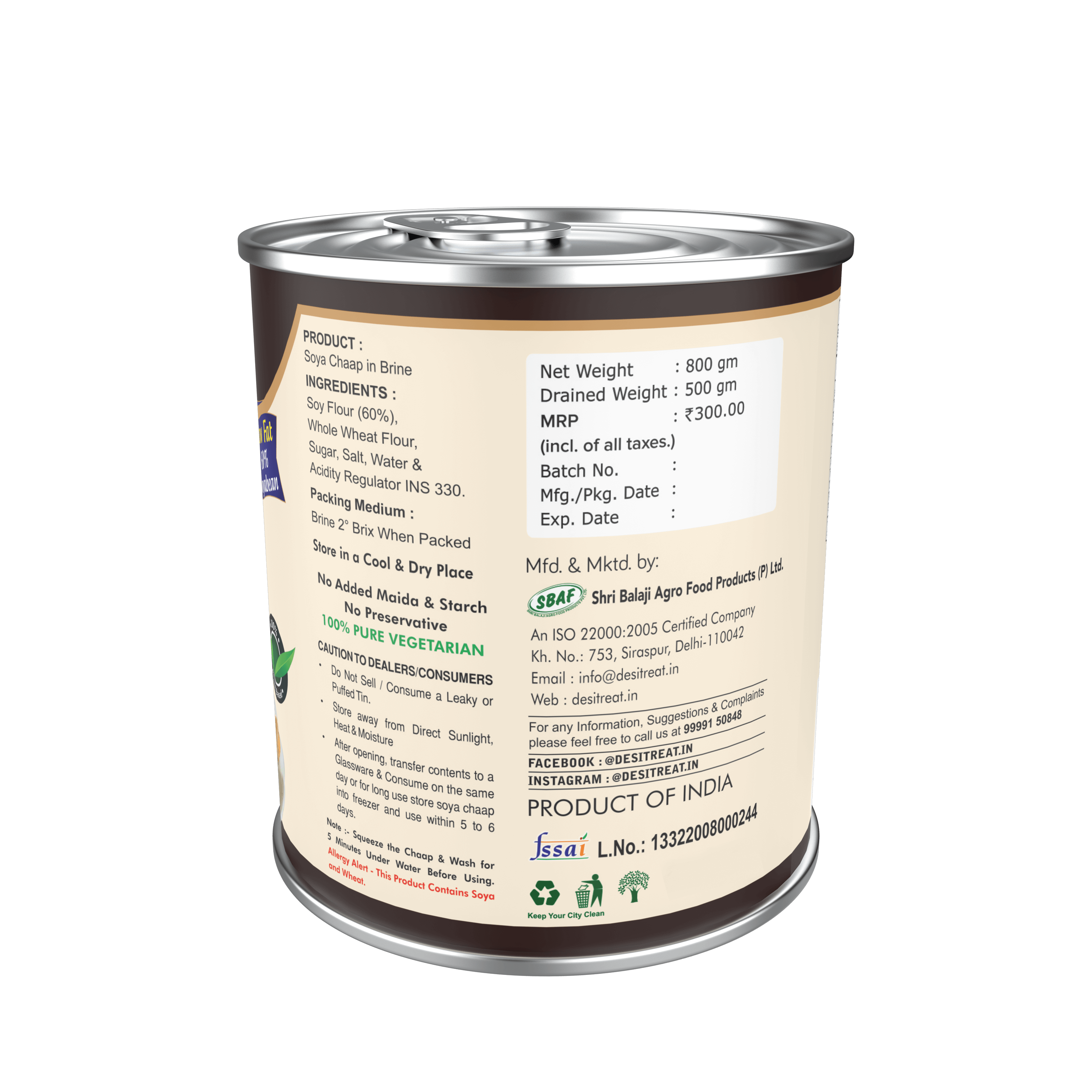 Desi Treat Soya Chaap - 800 g