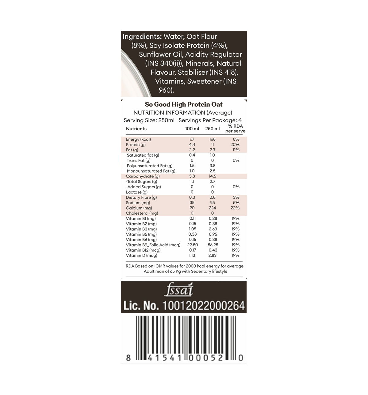 So Good Oat High Protein - 1 L